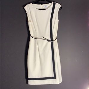 White belted Calvin Klein Dress Size 6